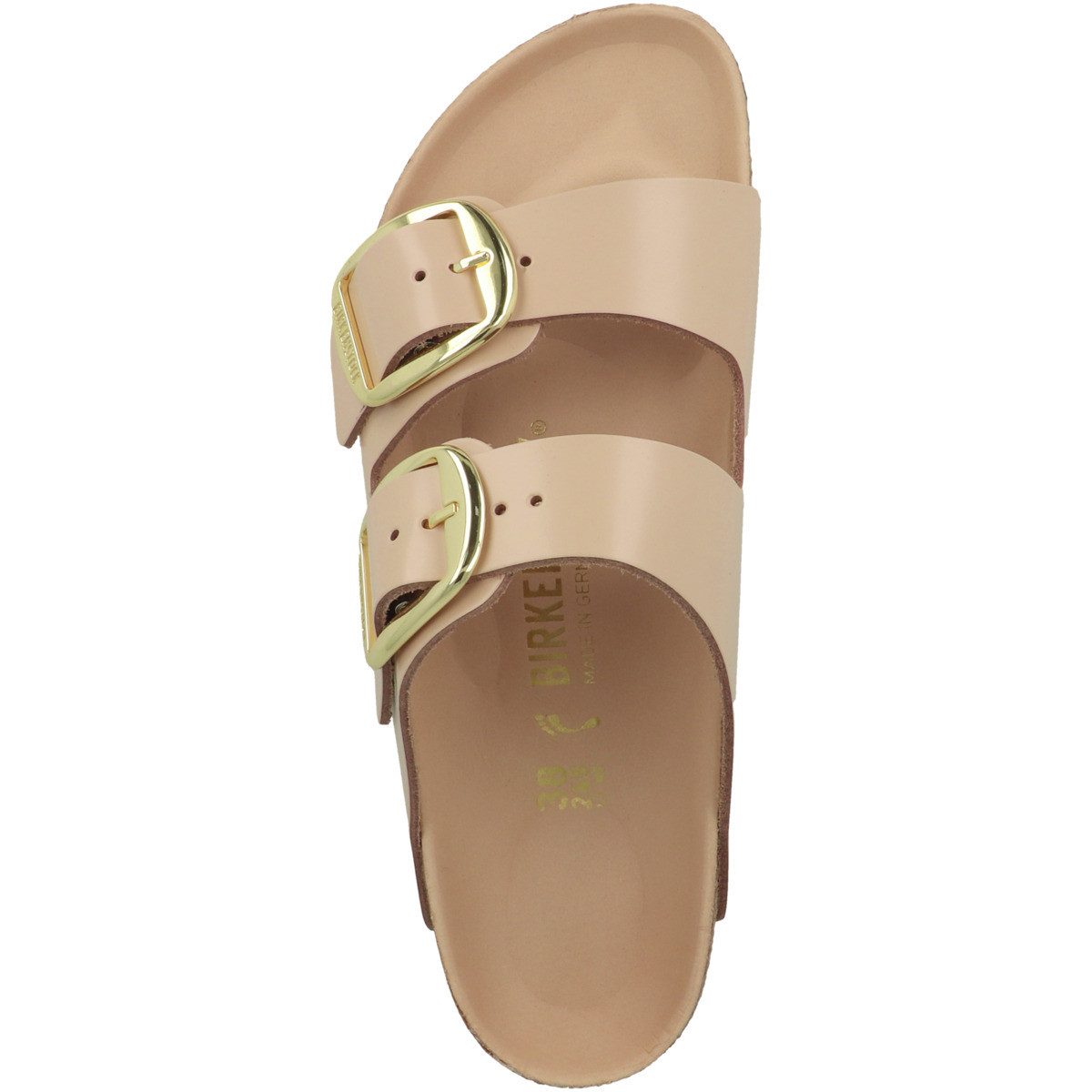 Birkenstock Arizona Big Buckle Naturleder Lack schmal Damen Pantolette Sandaletten, Sommerschuhe, Badeschuhe, Riemchen, Schlappen