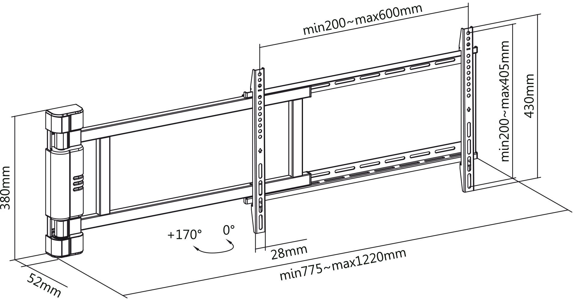 Flachbildschirme) Wandhalter my HP29-1L Motorisierter (bis schwenkbarer TV-Wandhalterung, Zoll, wall & 75 2-teilig, für Set,