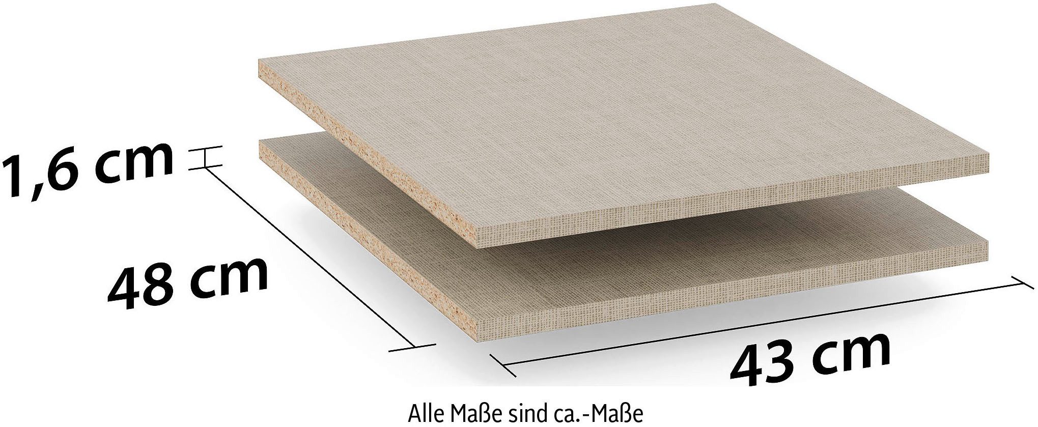 rauch Einlegeboden Zubehör für Rauch-Schwebetürenschränke ORANGE, 2er-Set Breite 43 cm, Tiefe 48 cm