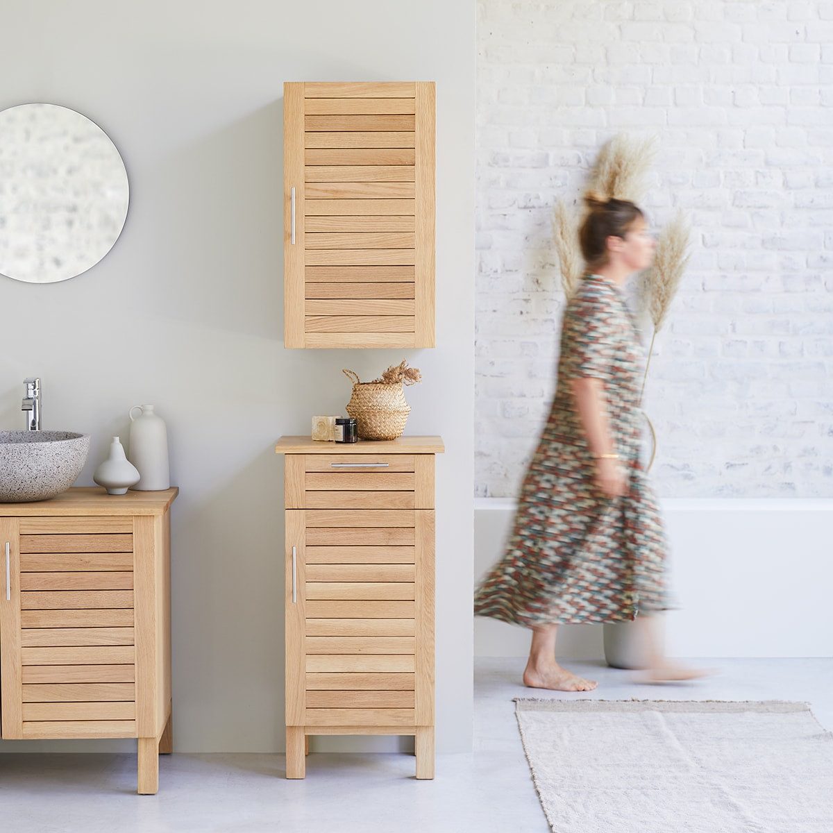 Tikamoon Hochschrank Modulares Set aus Eichenholz 160 Soho