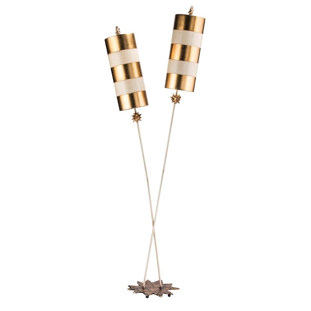 Elstead LIGHTING Stehlampe, Leuchtmittel nicht inklusive, Stehlampe Stehleuchte Wohnzimmerlampe Stahl Taupe Gold H 198,1 cm 2