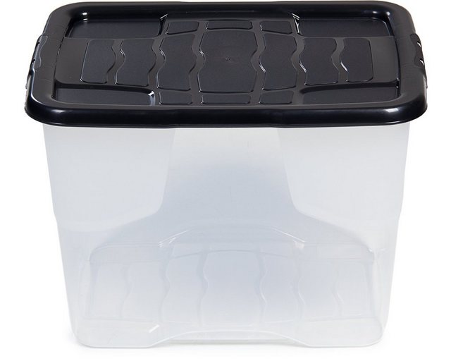 ONDIS24 Aufbewahrungsbox “Aufbewahrungsbox Curve mit Deckel transparente Kunststoffbox, stapelbar nestbar, Lagerbox”, 24 liter