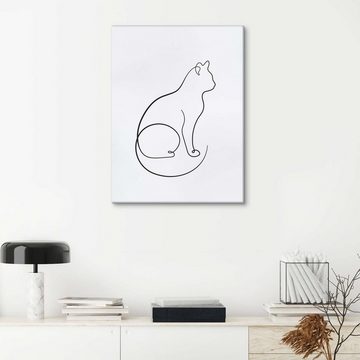 Posterlounge Leinwandbild TAlex, Katzenlinie, Wohnzimmer Minimalistisch Grafikdesign