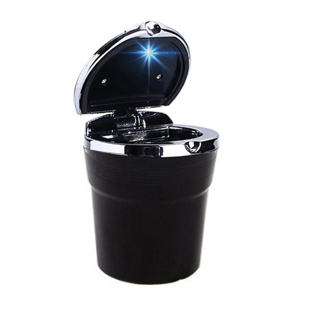 Bolwins Aschenbecher G59C KFZ Aschenbecher Autoaschenbecher LED Getränkehalter Gluttöter, KFZ Aschenbecher mit LED Beleuchtung