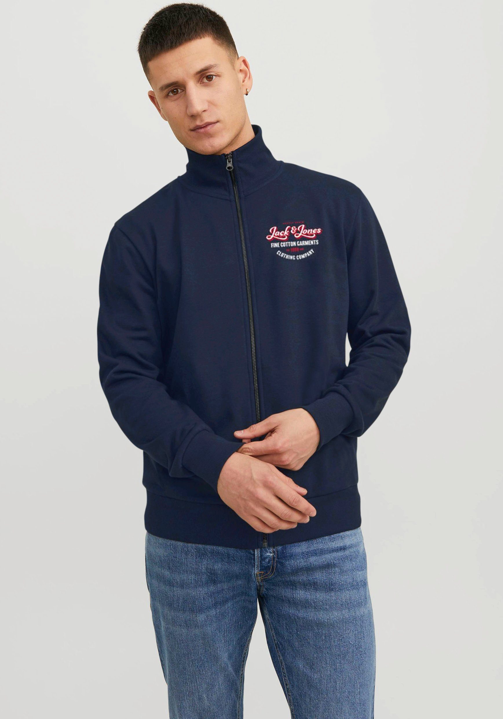 ZIP JJANDY SWEAT & blazer Jack JJ Sweatjacke navy HIGH Jones NECK