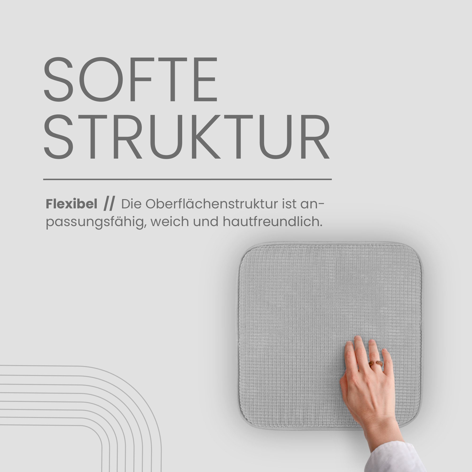 Bestlivings Stuhlkissen Struktur 38x38 cm, verschiedene Farben & Sets, Anti-Rutsch-Rückseite, angenehme Polsterung, für Indoor/Outdoor – Bild 5 von 5
