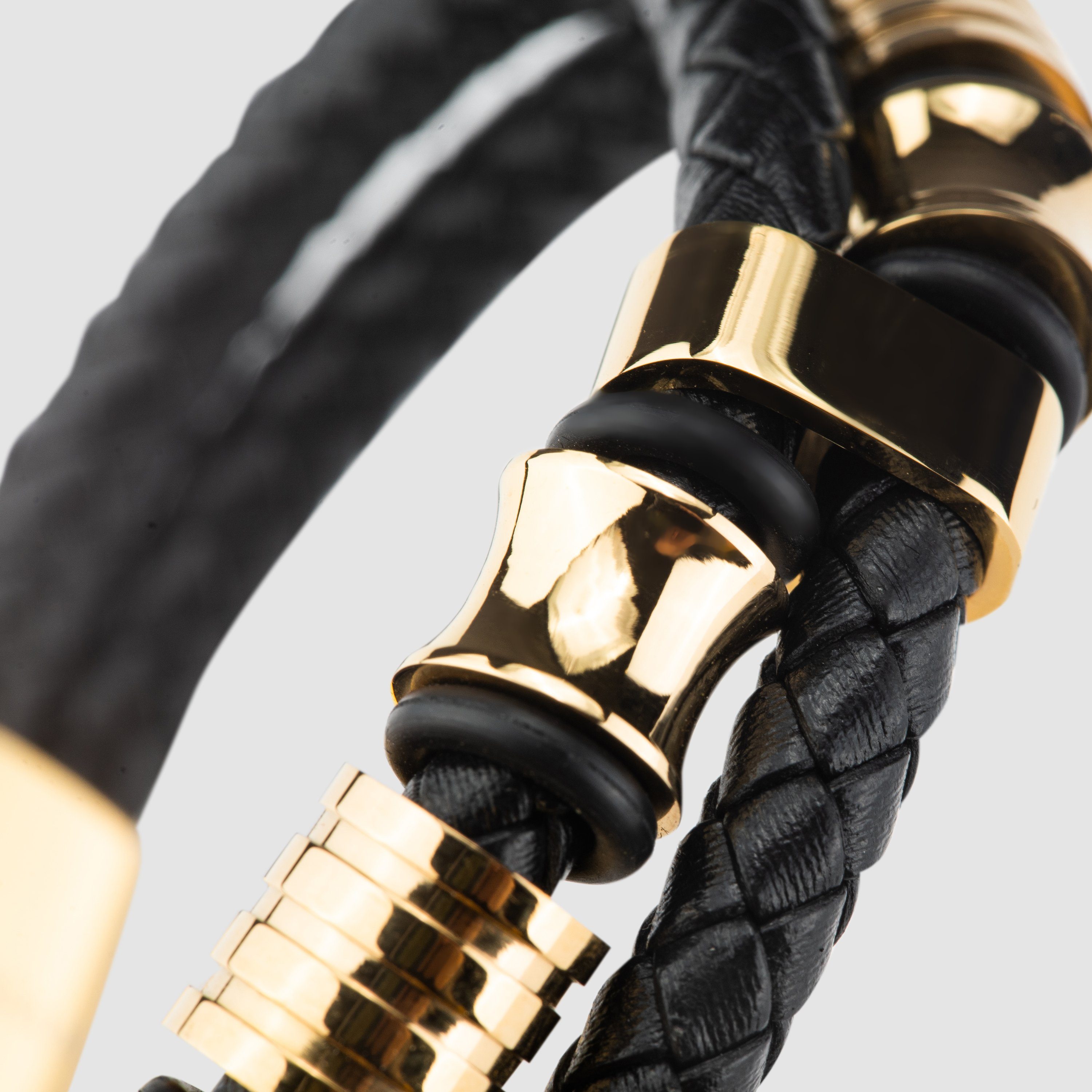 Glied Herrenarmband extra verstellbar Leder durch casual, 1-tlg), elegant, Gold aus (Klassisch, "Spirit" SERASAR Länge Echtleder, Lederarmband