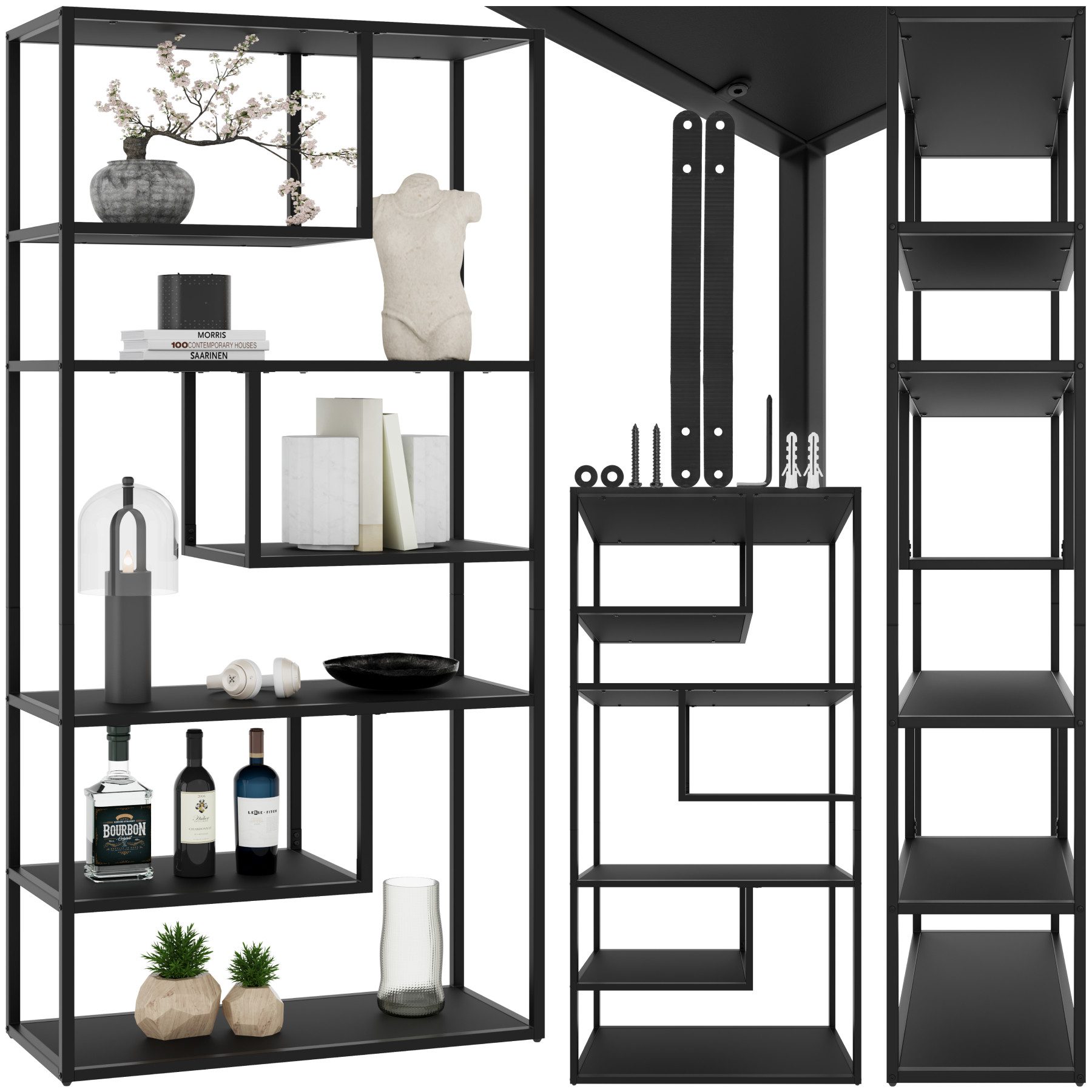 tectake Bücherregal Standregal, Einzelstück, Industrial Look günstig online kaufen