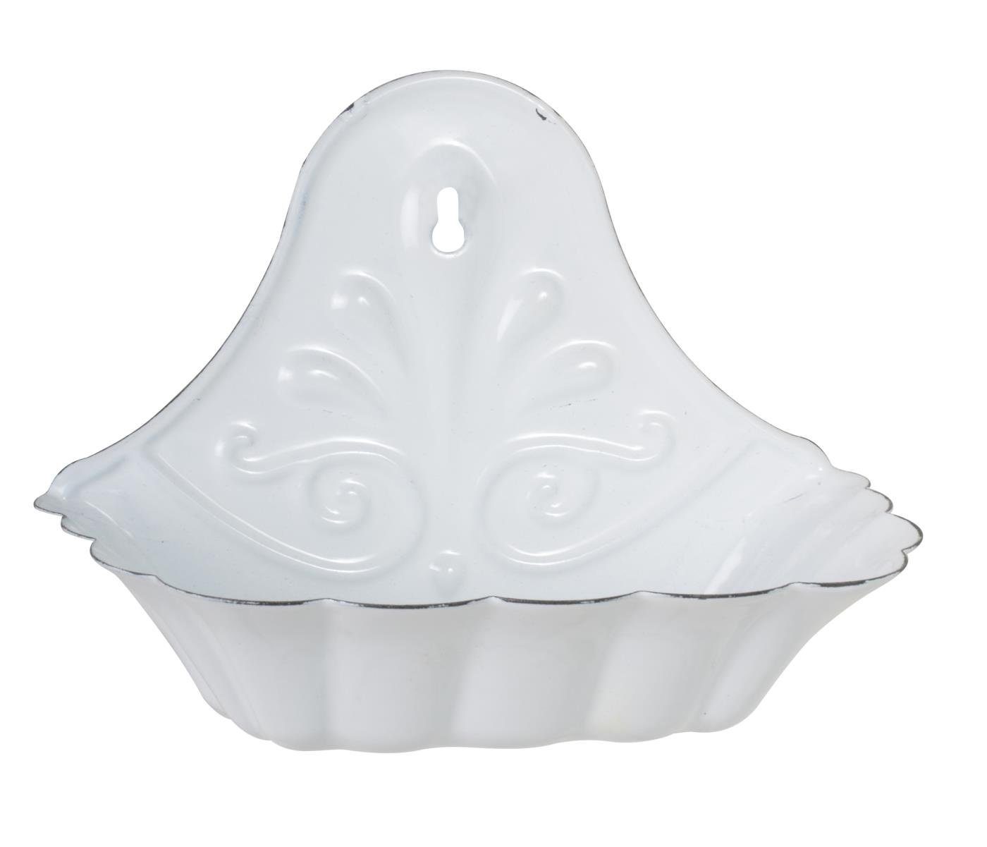 Ib Laursen Seifenschale Wandseifenschale für die Wand & 15,5x11x9,5 cm & Vintage Emaille Weiß, Breite: 15.5 cm