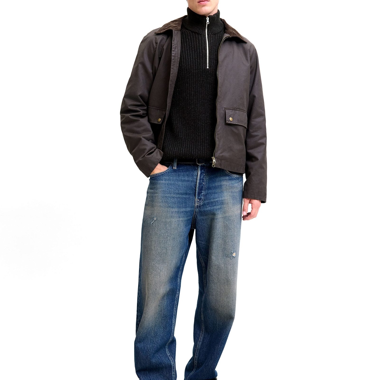 Jack & Jones Strickpullover JORBLEECKER Knit Half Zip BF mit gerippten Bünd günstig online kaufen