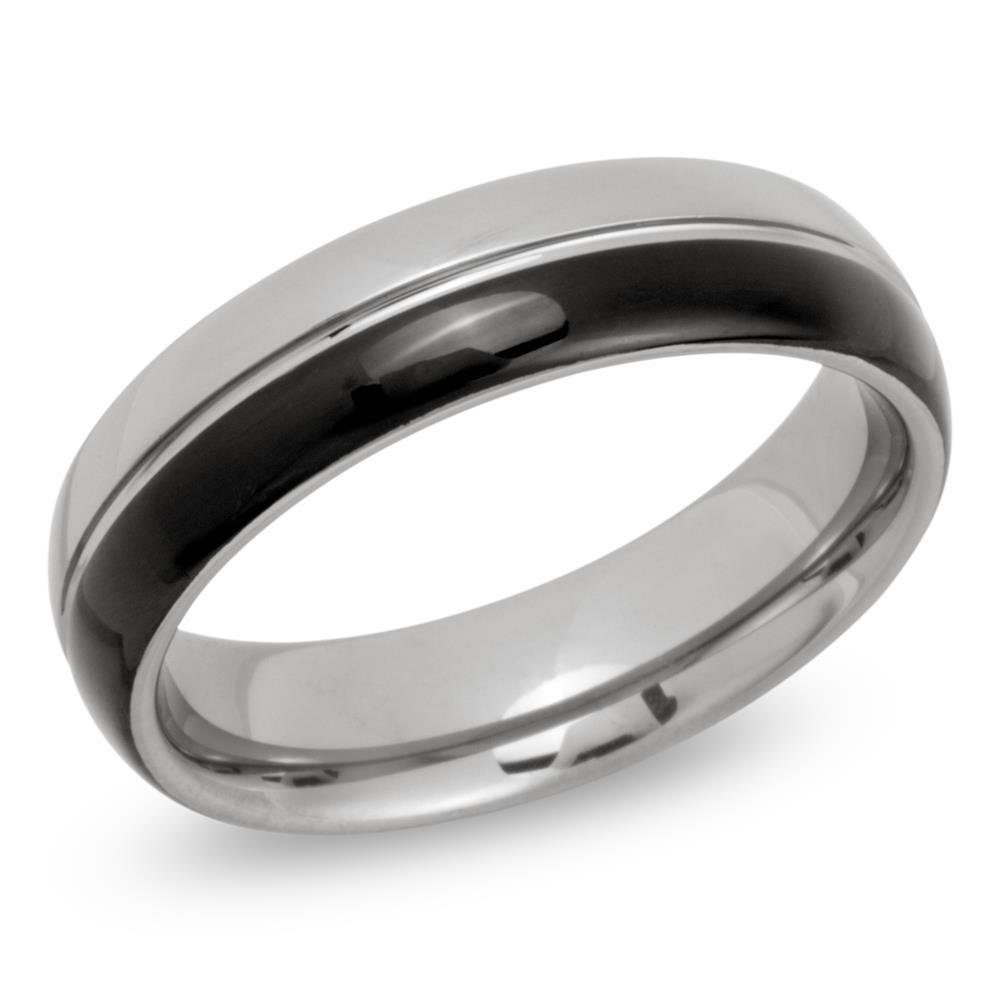 Fingerring Ring Wolfram Glanzrille Tungstenringe TUR0035