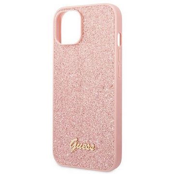Guess Handyhülle Guess Hard Case Glitter Script Collection Apple iPhone 14 Plus Case Schutzhülle Pink