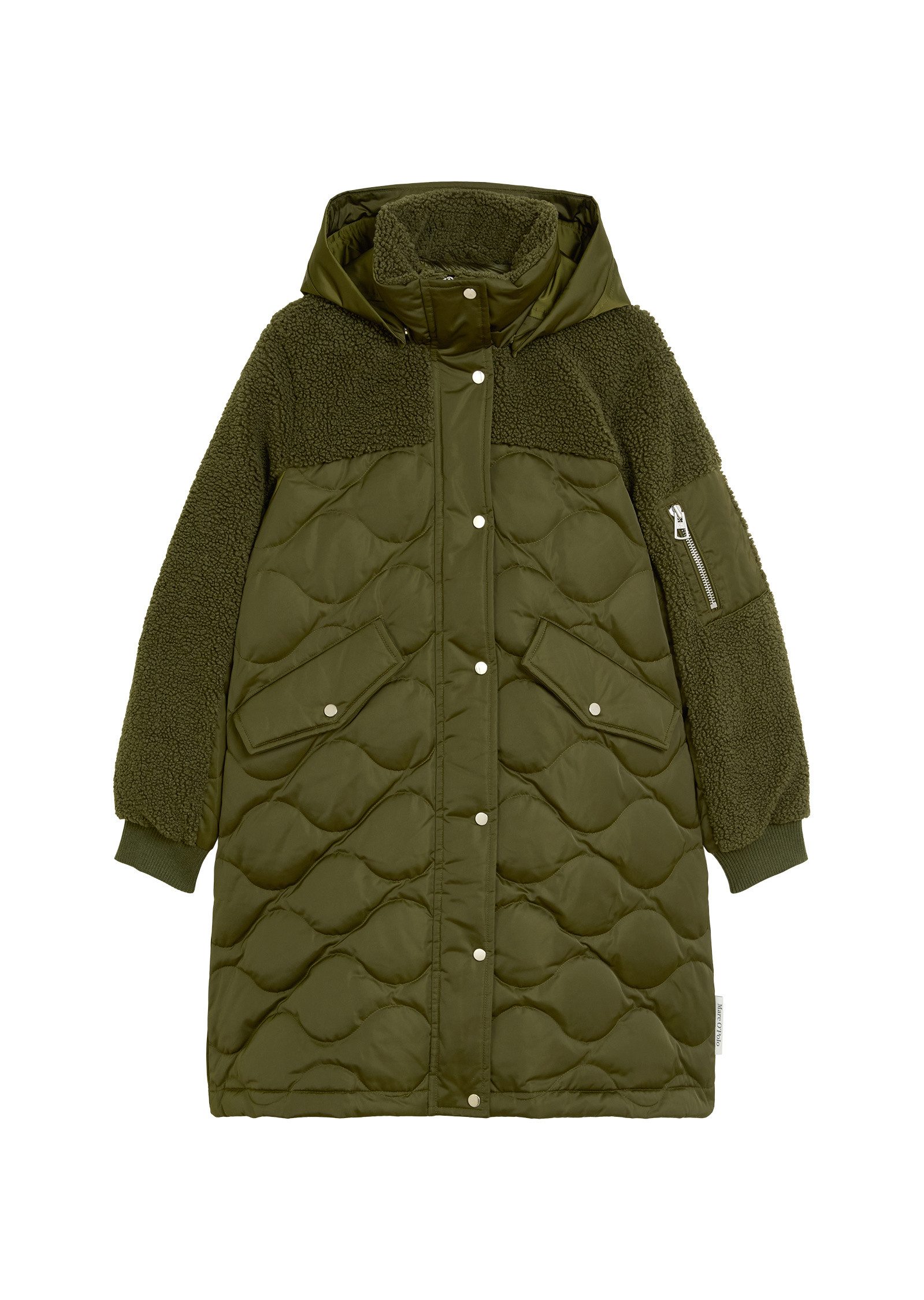 Daunenjacke mit lässigen Teddyplüsch-Details
