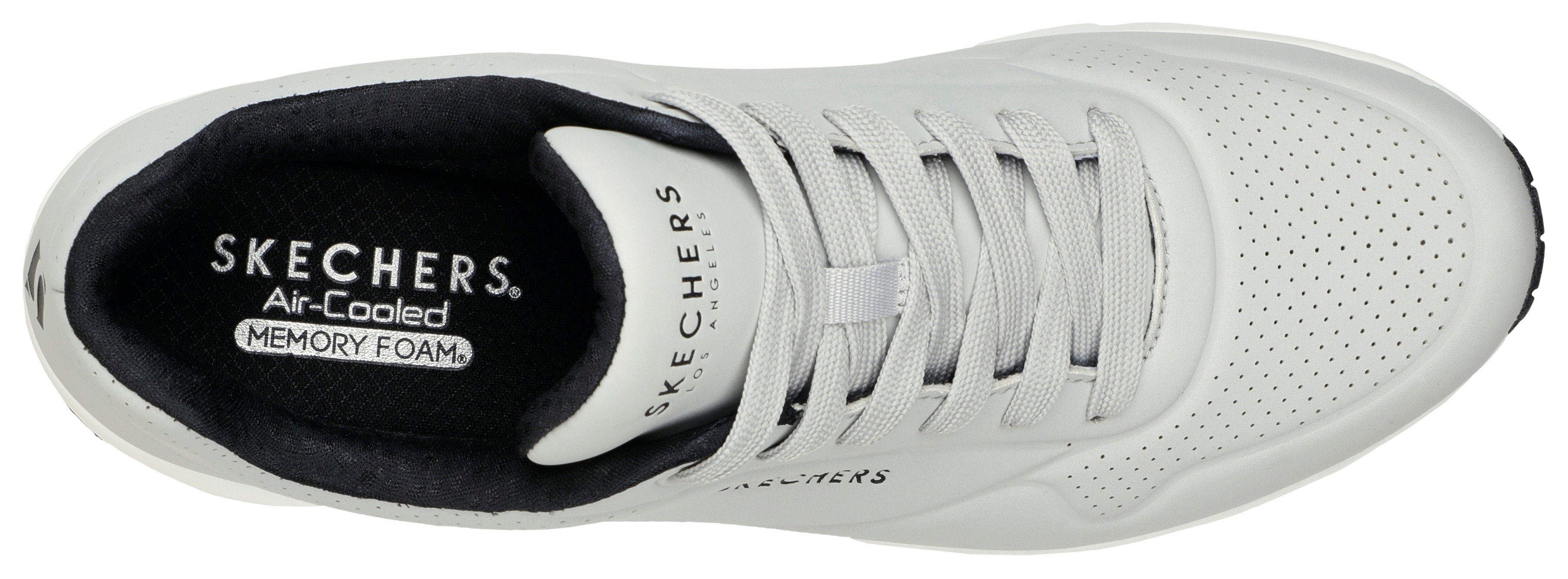 Sneaker Air-Cooled Uno hellgrau-schwarz Memory Skechers mit Foam