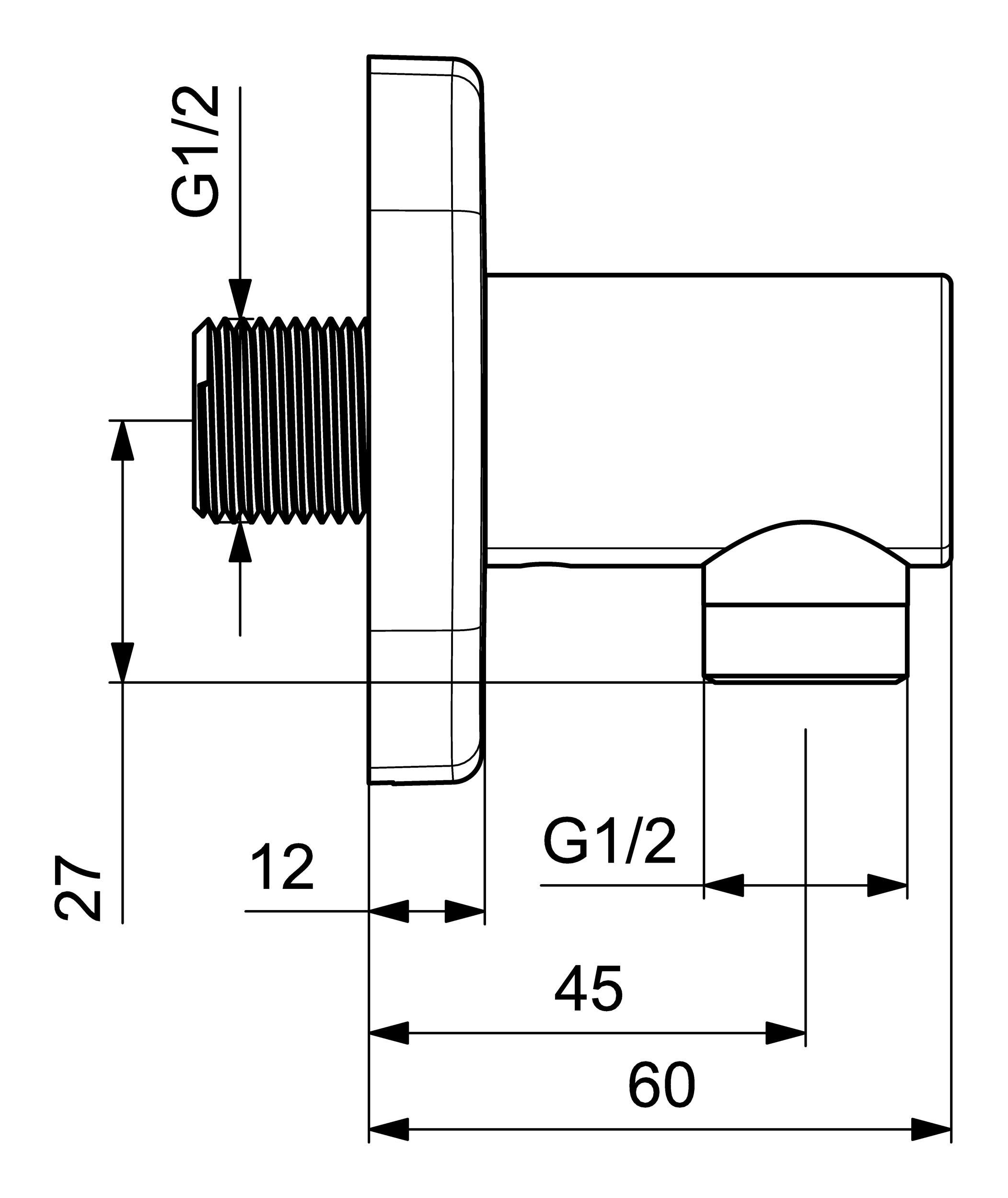 Thumbnail - HANSA Wandanschlussbogen Hansaliving, Rosette soft edge - weiche Kanten - abgerundet 75 x 75 mm