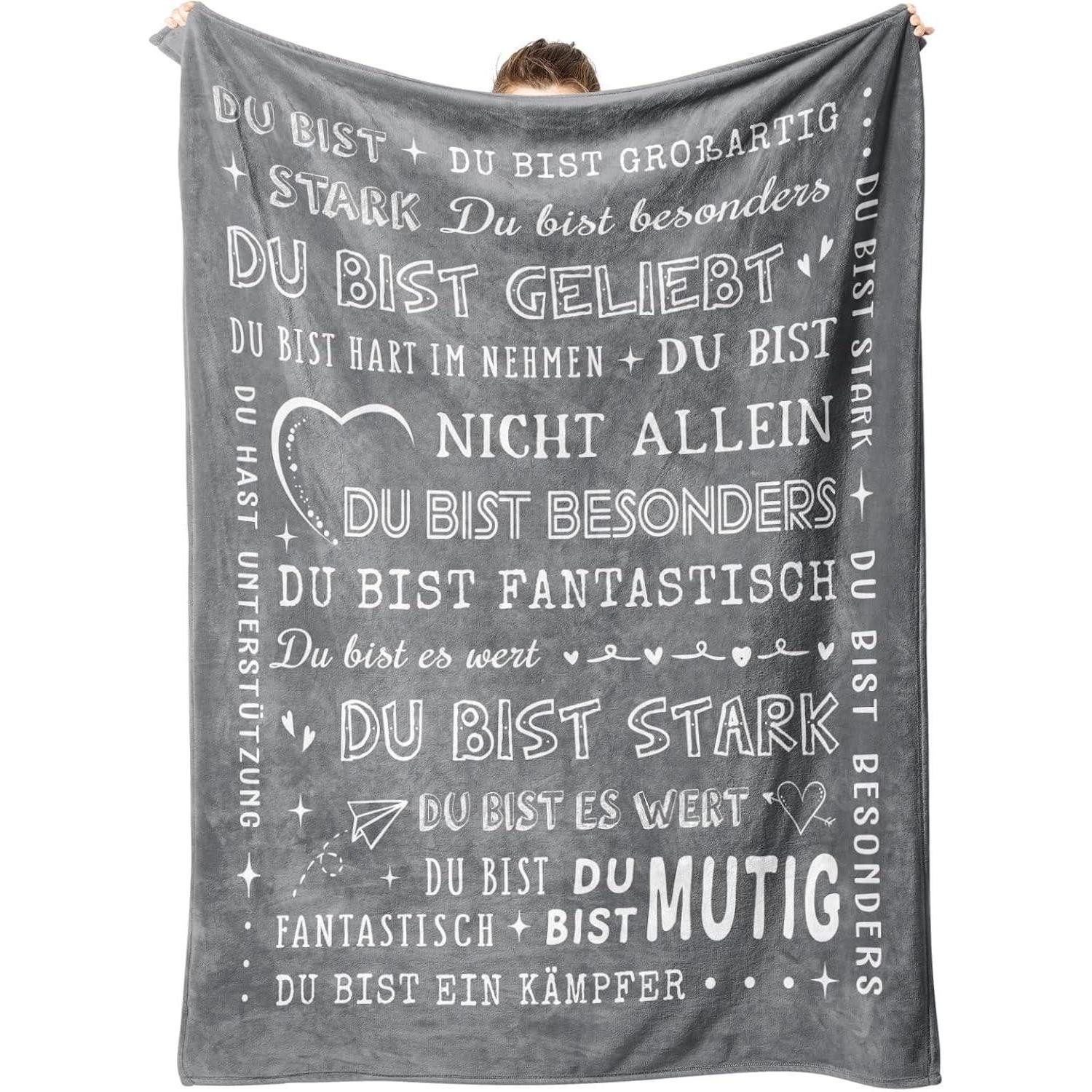 Wohndecke Personalisierte Flanelldecke 62x52 Zoll Grau, Geschenke für Frauen, Juratar