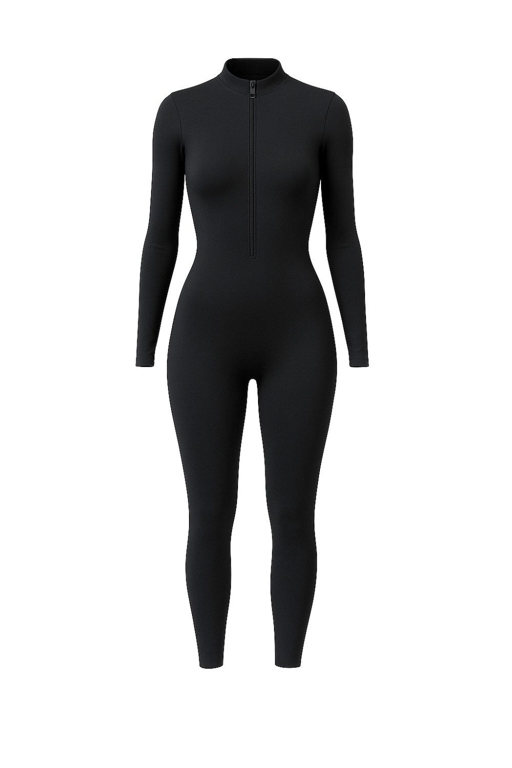 FemmeTone Turnanzug Damen Sport Overall Jumpsuit – Langarm Einteiler mit Reißverschluss, Atmungsaktive Sportbekleidung – perfekt für Yoga, Fitness & Workout