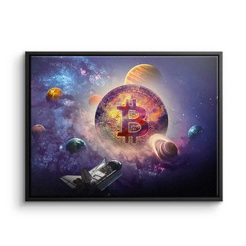 DOTCOMCANVAS® Leinwandbild Bitcoin Universum, Premium Leinwandbild - Crypto - Bitcoin Universum - Trading - Motivat