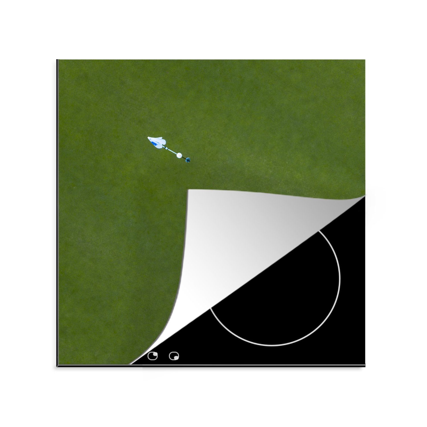 MuchoWow Herdblende-/Abdeckplatte Golf tlg), (1 78x78 - - Ceranfeldabdeckung, cm, Vinyl, küche Arbeitsplatte Gras für Ball