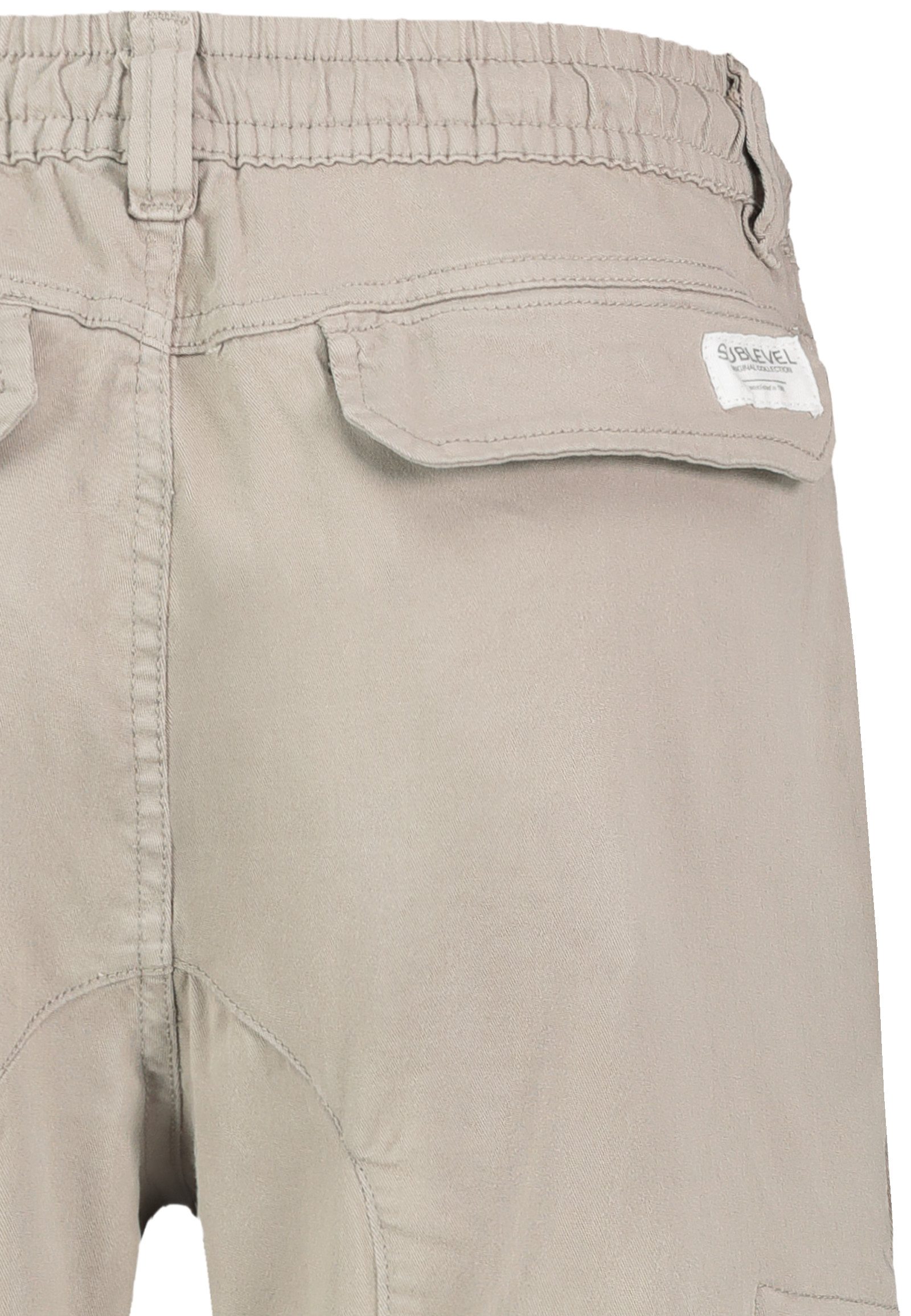 SUBLEVEL Cargohose mit elastischen Bündchen und Kordelzug Jogger Pants