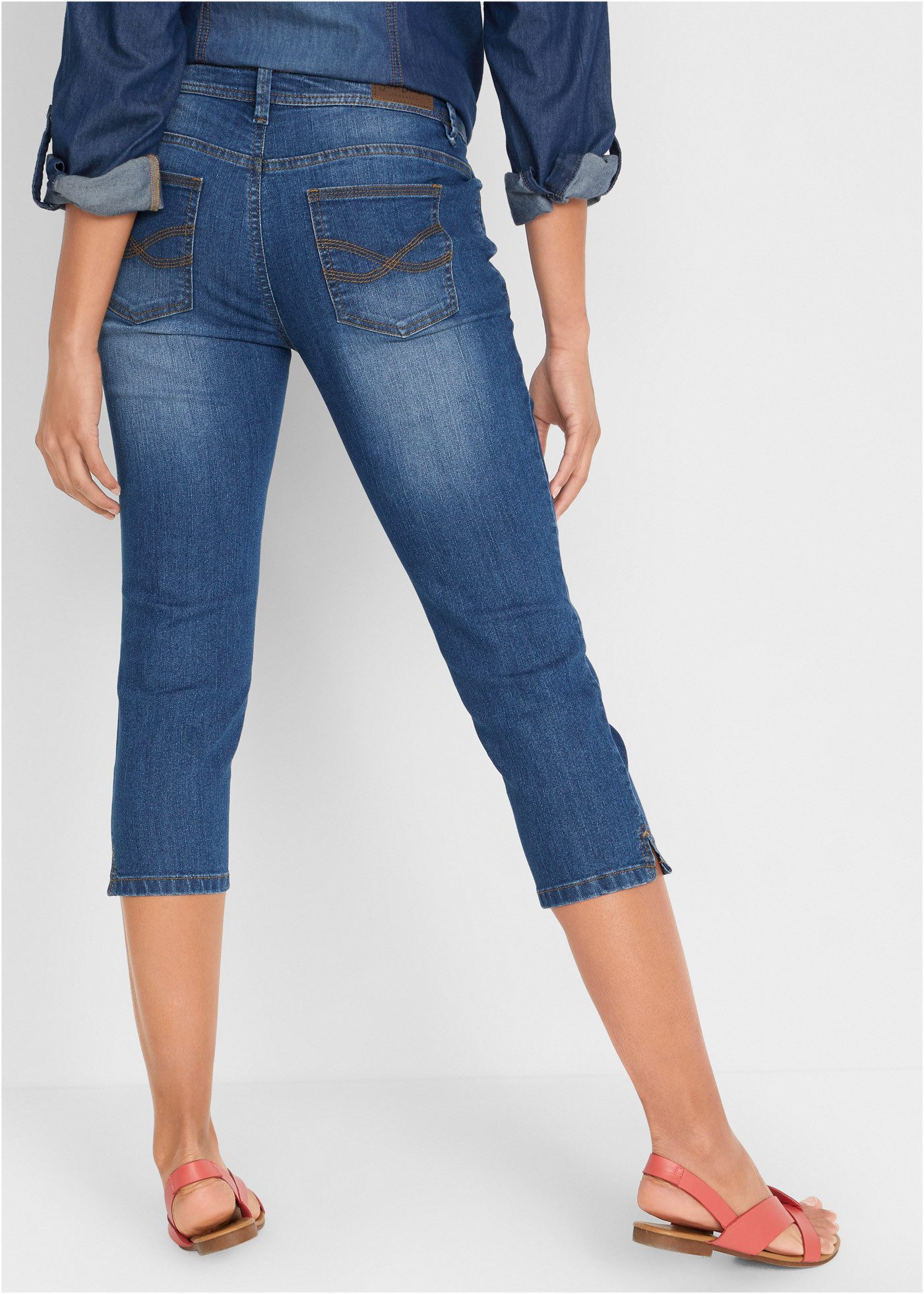 bonprix Caprijeans 3/4-Capri-Look, Five-Pocket Style, Regular Fit, schmale Beinform