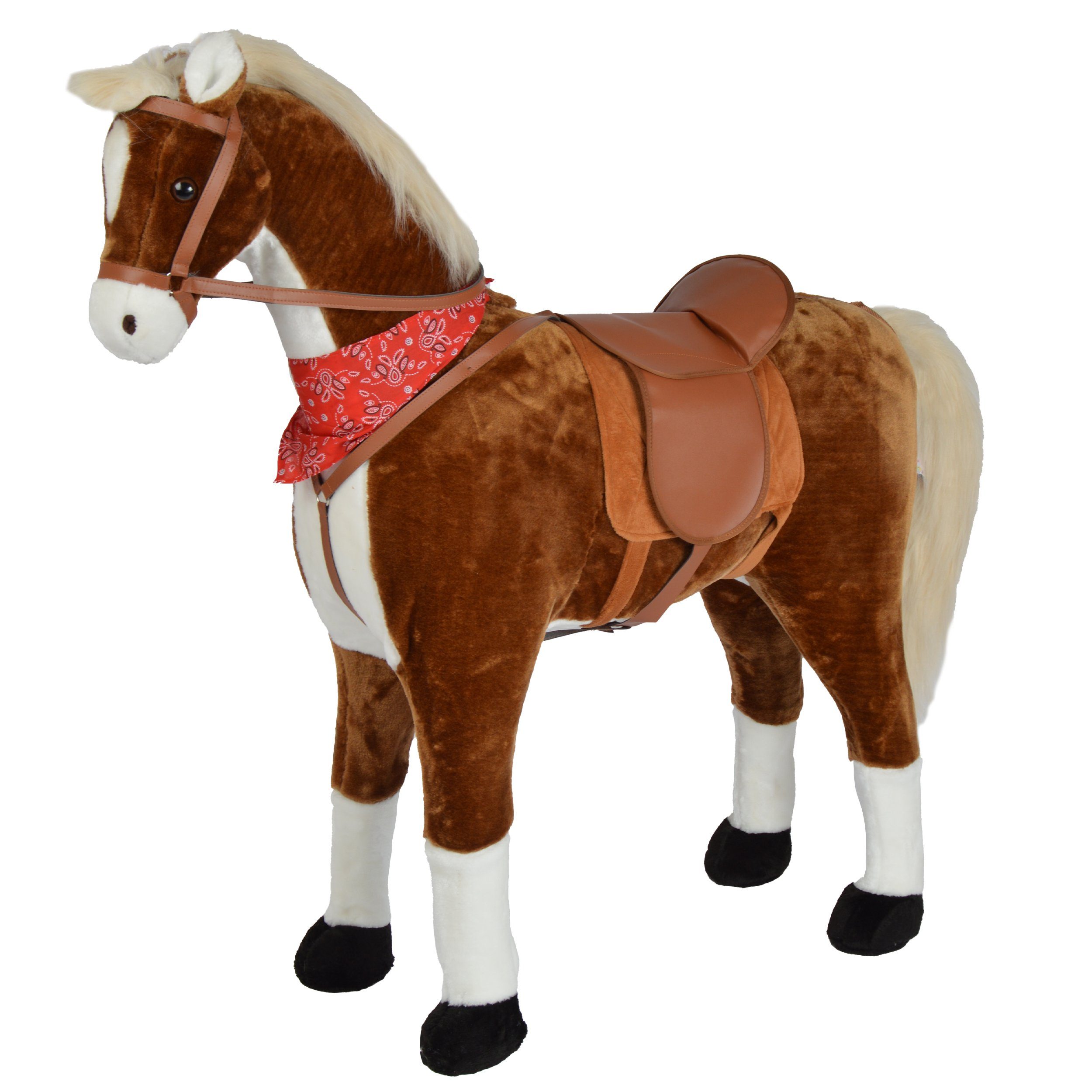 Pink Papaya Stehpferd Spielpferd für Kinder zum Reiten 105 cm, Pferd zum Reiten für Kinder