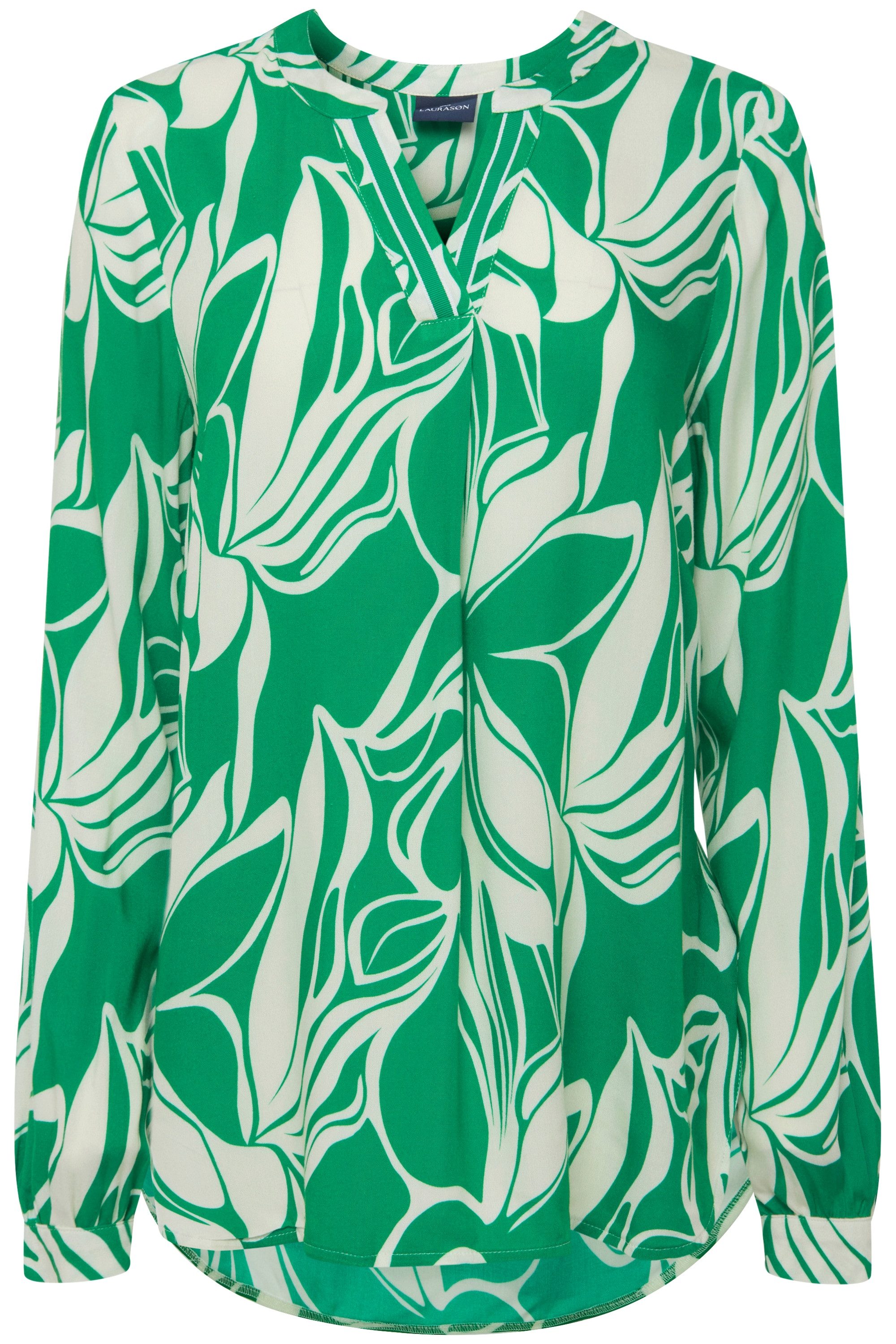 Laurasøn Hemdbluse Bluse grafischer Blütenprint Stehkragen günstig online kaufen