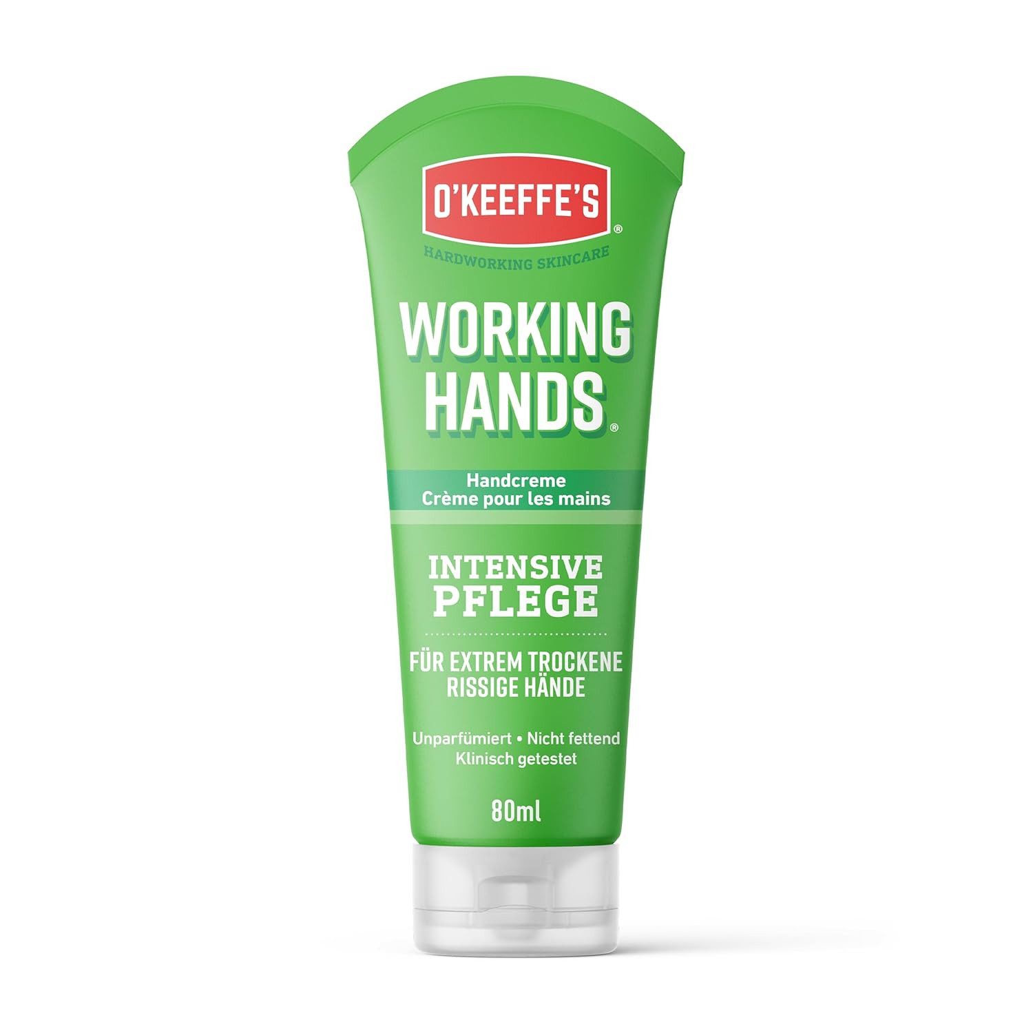O'KEFFE'S Handcreme 1x O'Keeffe's Working Hands Tube 80 ml, 1-tlg., Handcreme für extrem trockene, rissige Hände