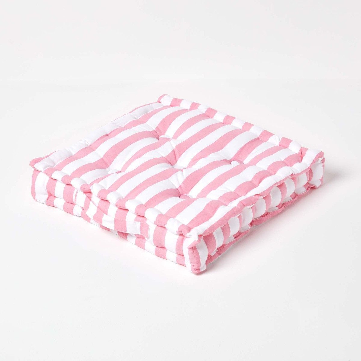 Homescapes Bodenkissen Sitzkissen Breite Streifen rosa günstig online kaufen