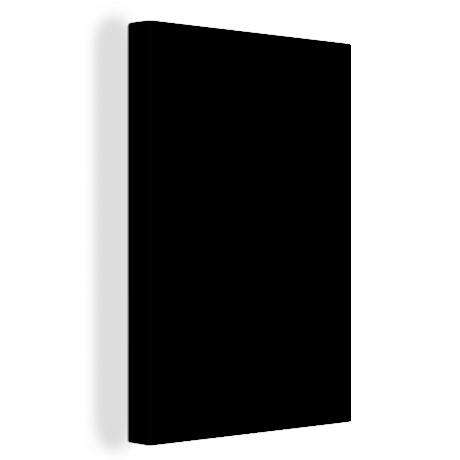 OneMillionCanvasses® Leinwandbild Schwarz - Einfarbig, Fotodruck (1 St), Leinwand Canvas Wandbild, Wanddekoration 20x30 cm