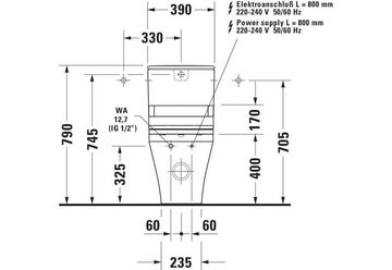 Duravit Bidet Stand-WC-Kombination DURASTYLE ti. 37x70cm SensoWash Ab Var HG weiß