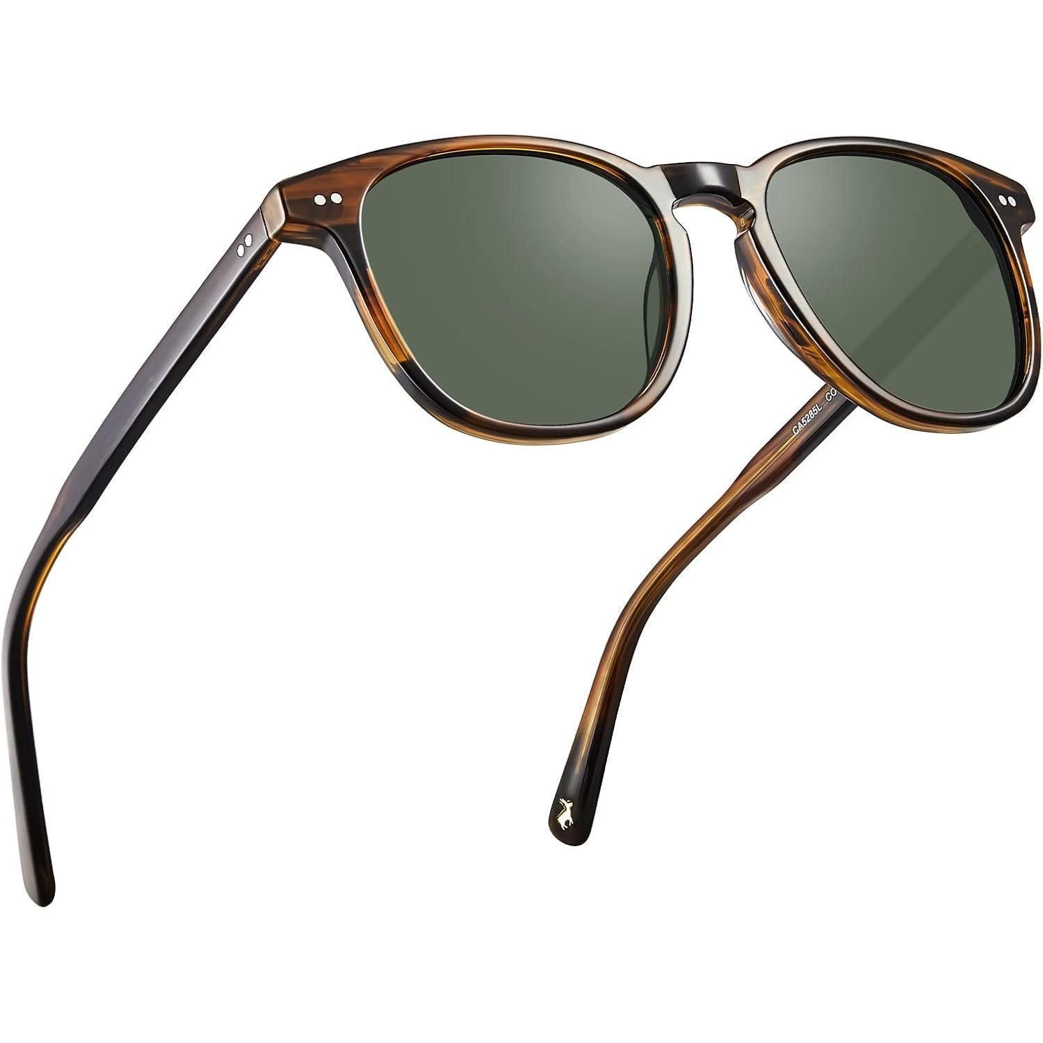 Retrosonnenbrille Sonnenbrille Herren Polarisierte UV Schutz P2 teestreifen grün