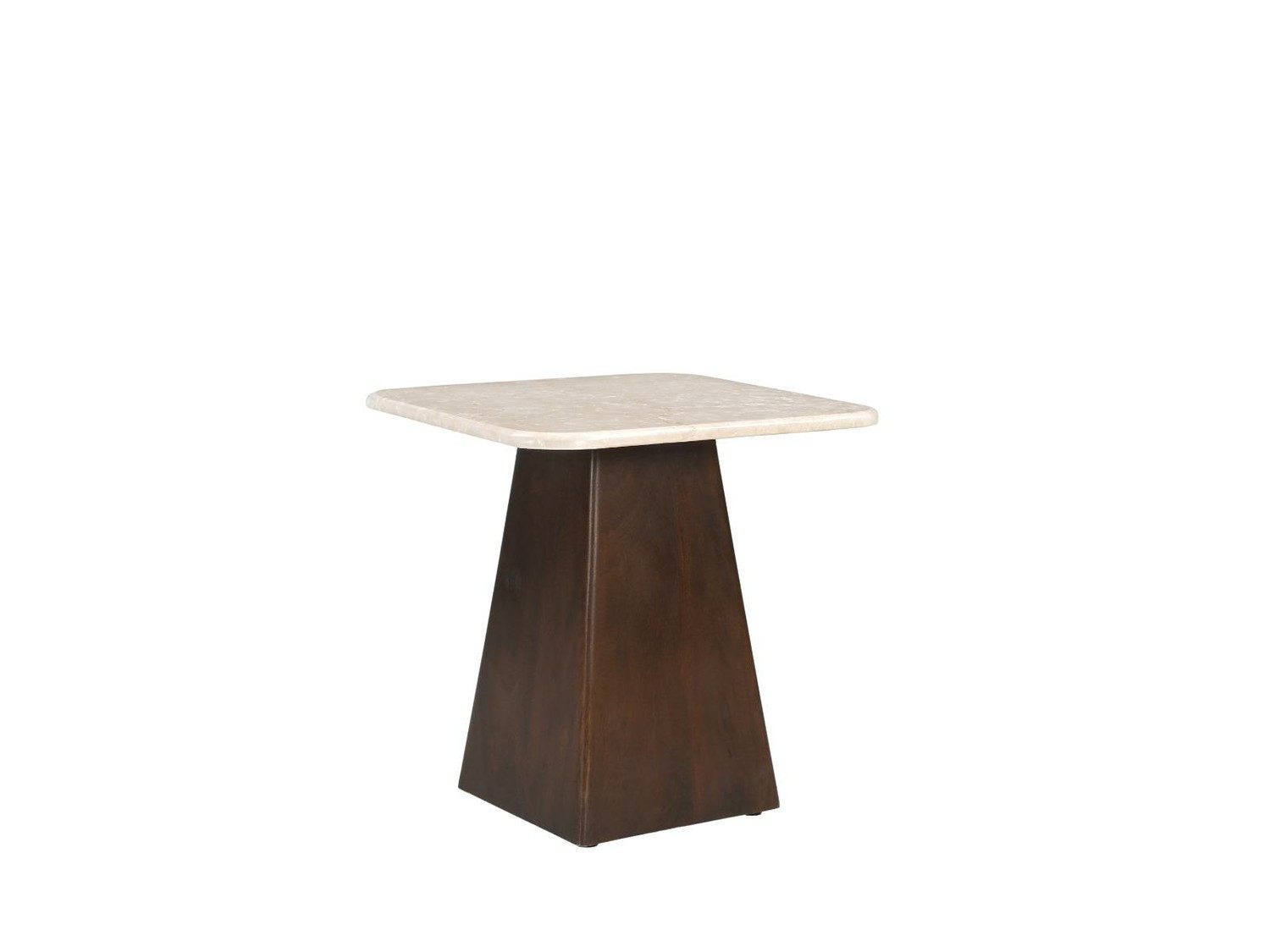 Natur24 Beistelltisch Brix Couchtisch 45x45x50 cm Mangoholz Marmor Natur Weiß