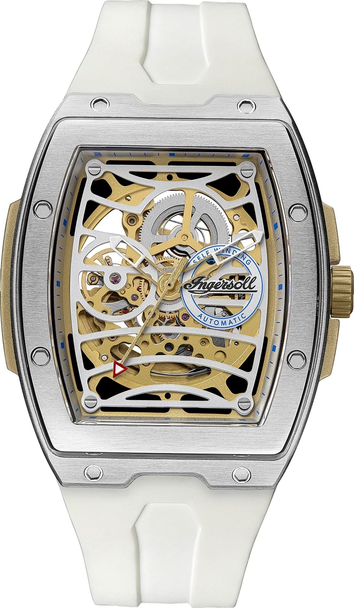 Ingersoll Quarzuhr Ingersoll Herrenuhr PUR weiß, (Analoguhr), Herren Armbanduhr eckig, PURarmband weiß, Elegant