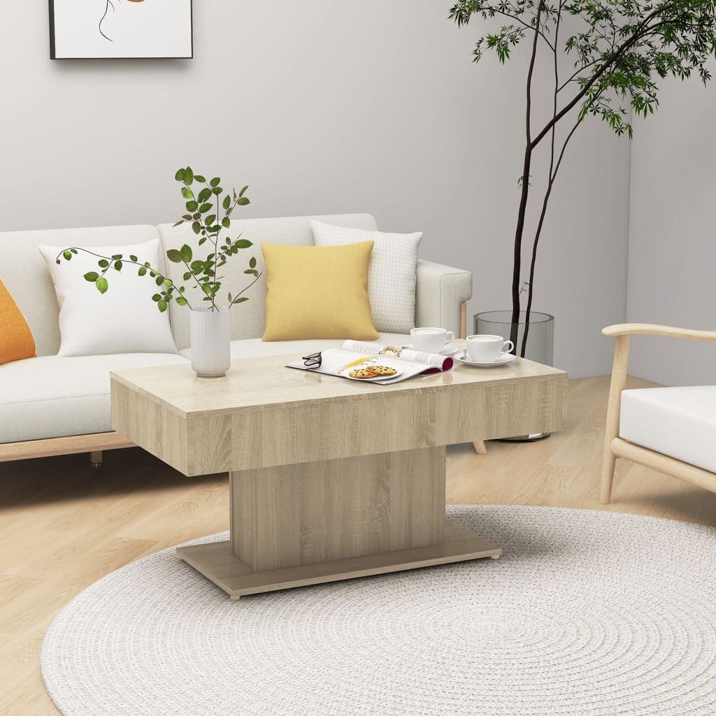 furnicato Couchtisch Schlichter 96 x 50 x 45 cm in Sonoma-Eiche (1-St), Robuster Wohnzimmertisch aus Holzwerkstoff mit pflegeleichter Fläche