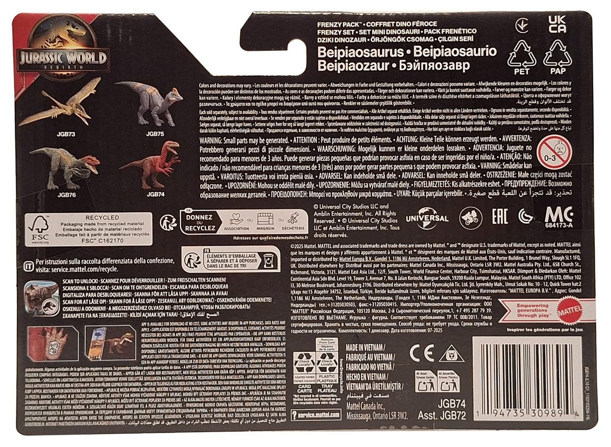 Jurassic World Actionfigur Jurassic World Frenzy Pack Dinosaurier Beipiaosaurus Sammlerfigur