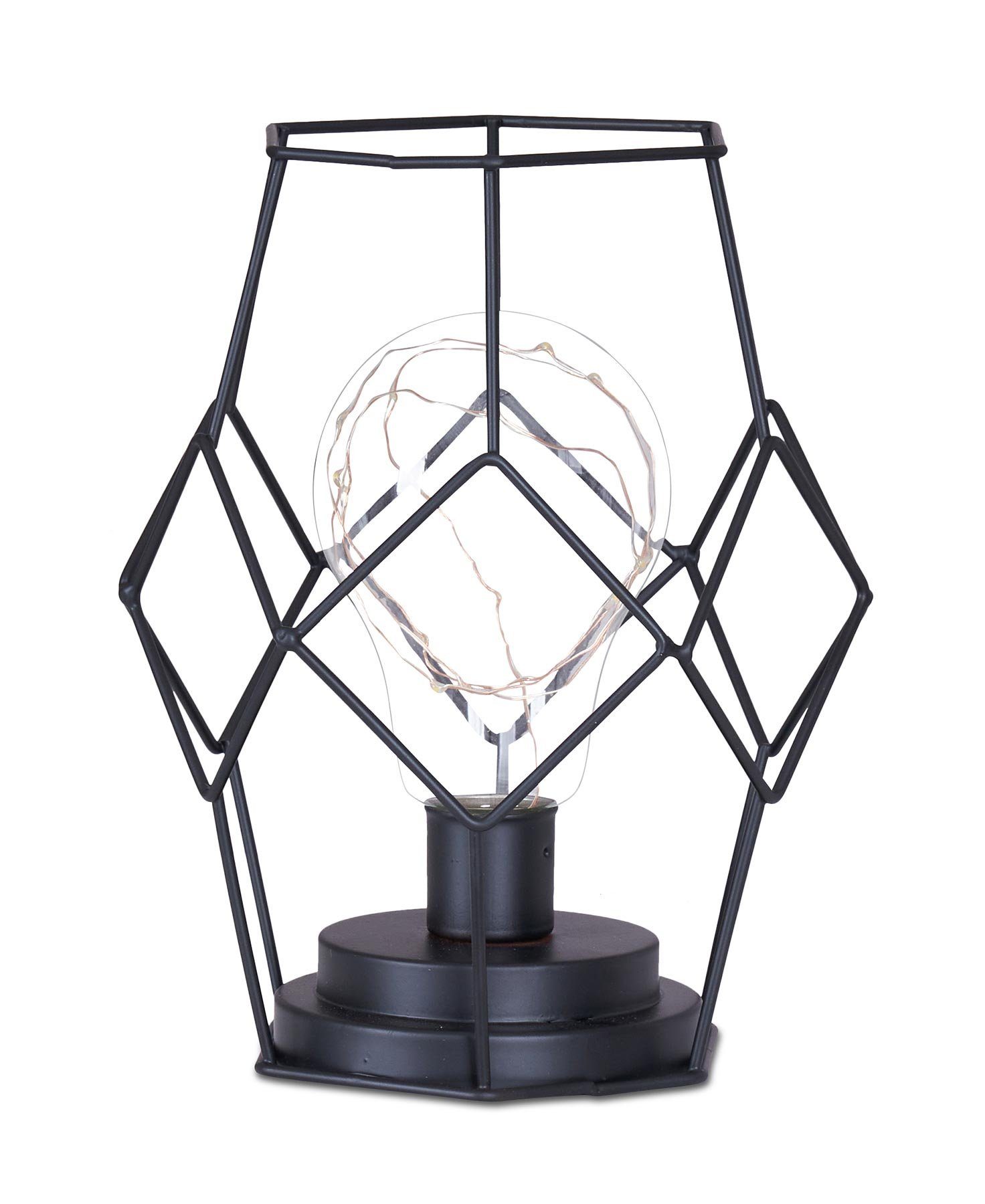 Levandeo® Nachttischlampe, Tischlampe Metall Schwarz LED 17x22cm Lampe Standleuchte Leuchte