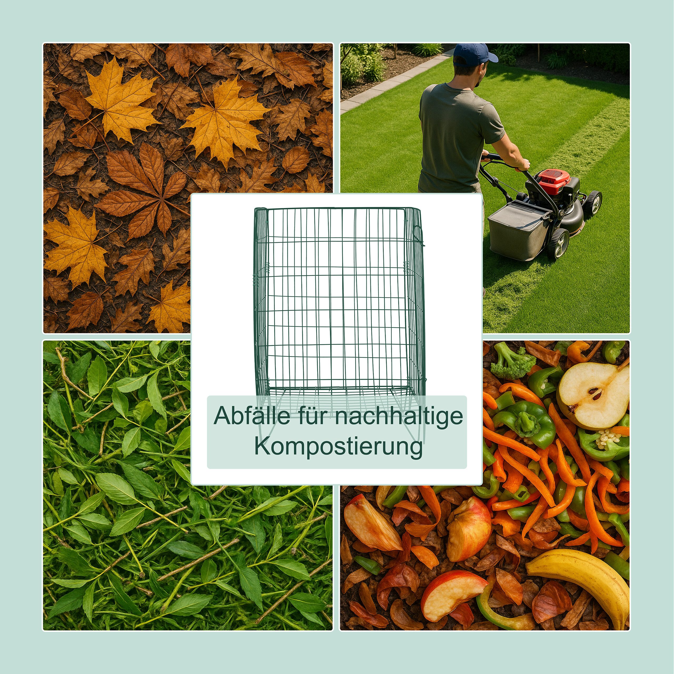 relaxdays Komposter Metall mit Bodengitt, BxTxH: 46x46x68 cm