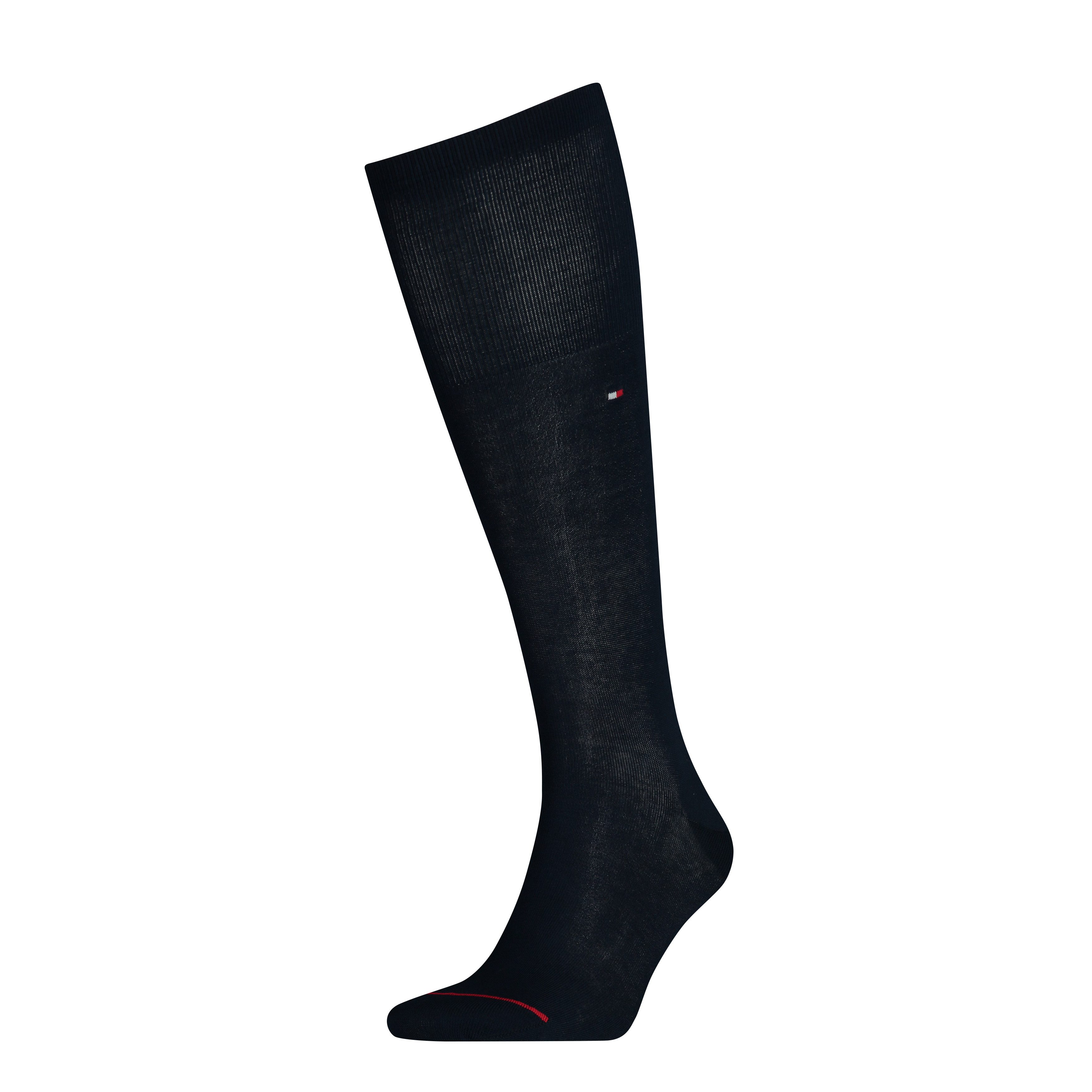Tommy Hilfiger Kniestrümpfe TH MEN TAILORED MERCERIZED KNEEHIGH (0) mit kleinem Flag-Label