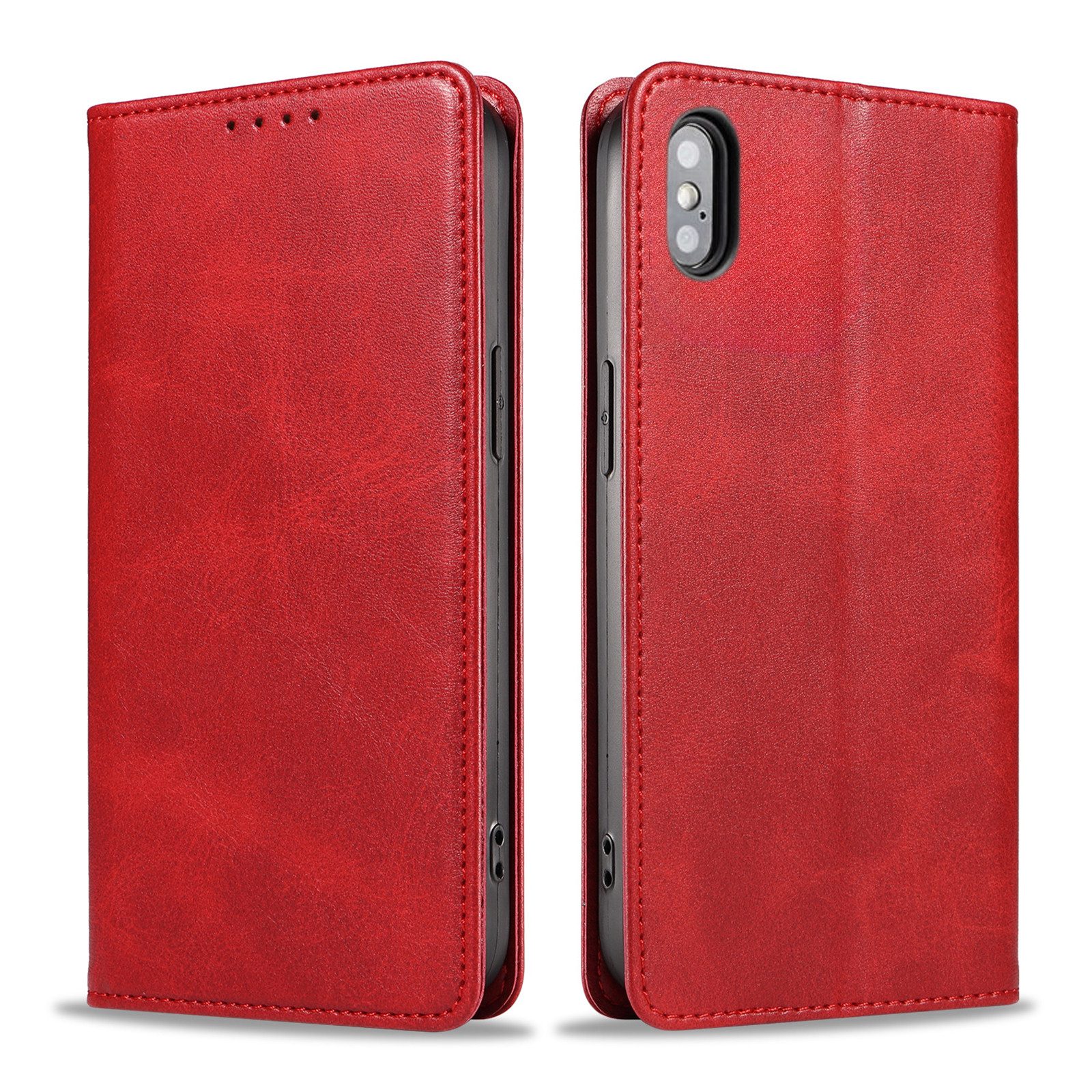Tec-Expert Handyhülle Tasche Hülle für Apple iPhone X / Apple iPhone Xs 5.8 Zoll, 5.8", Cover Klapphülle Case mit Kartenfach Fliphülle aufstellbar