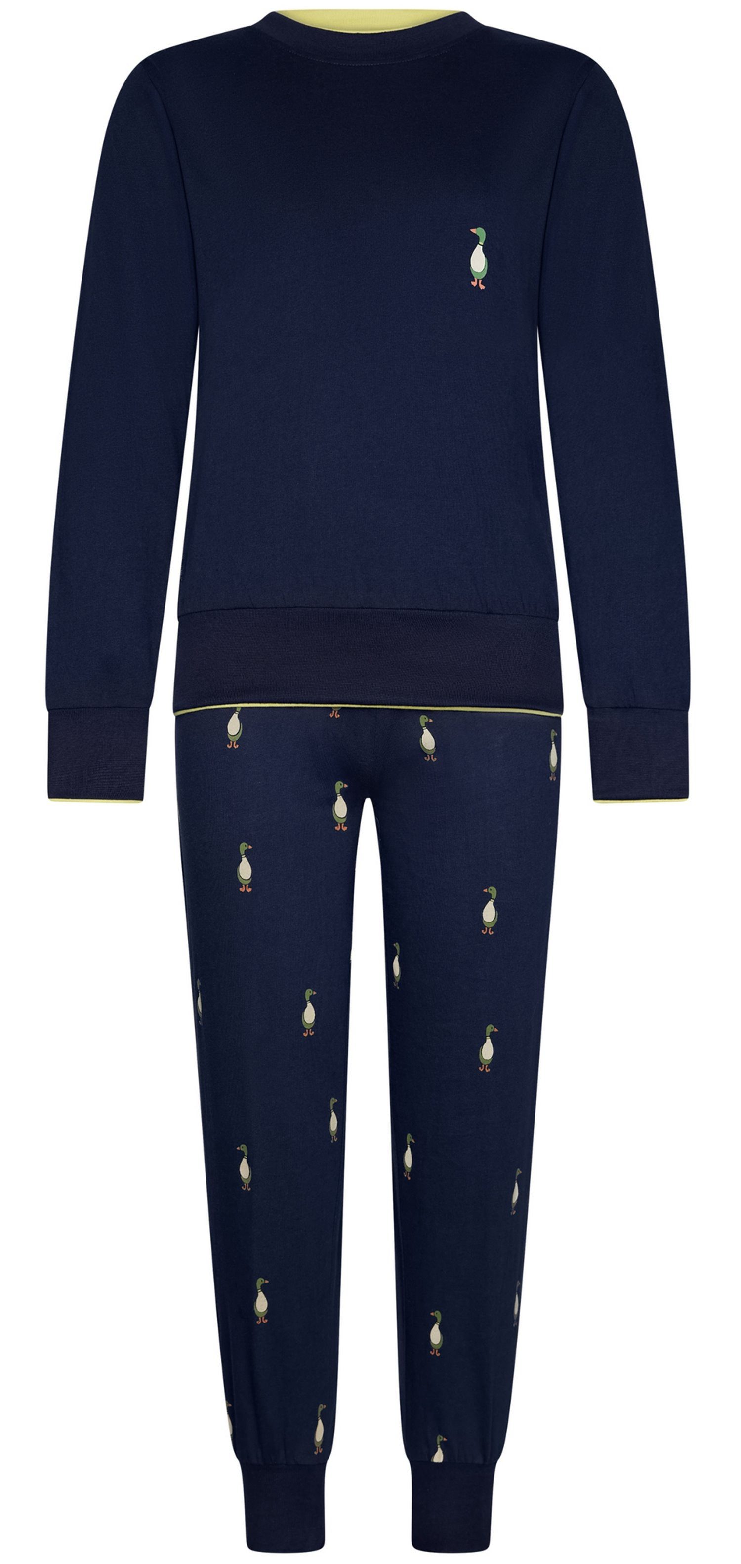 Pastunette Schlafanzug Kinder Pyjama mit Bündchen mit Enten (2 tlg) Enten allover