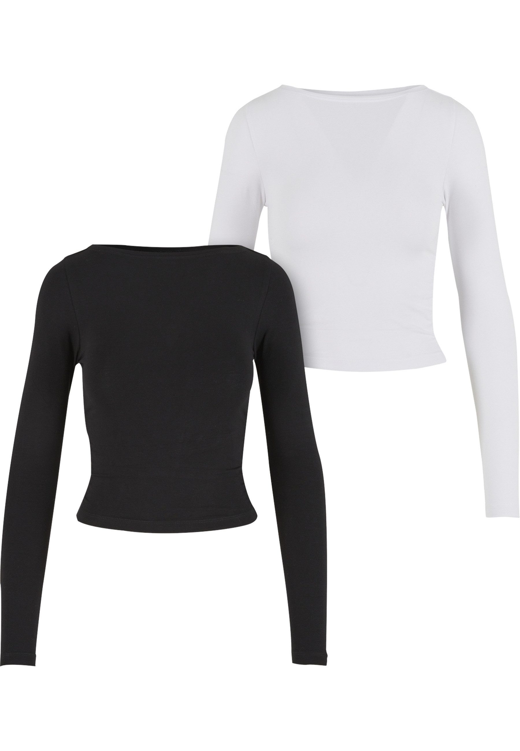 Longsleeve Urban Classics Ladies Ruffled Super Slim Longsleeve 2-Pack