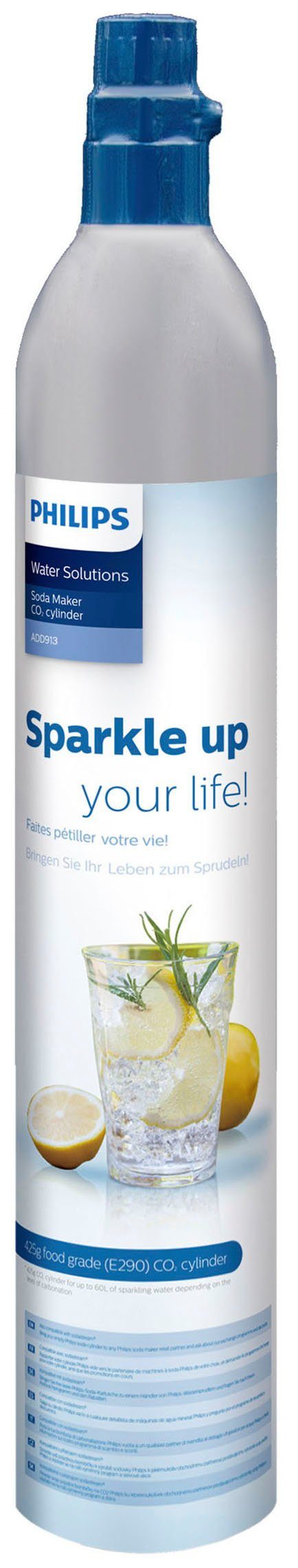 Philips CO₂-Zylinder GoZero, für 60 Liter Wasse, 1 St., kompatibel mit Standard Schraubsystem bzw. Einschraubzylinder