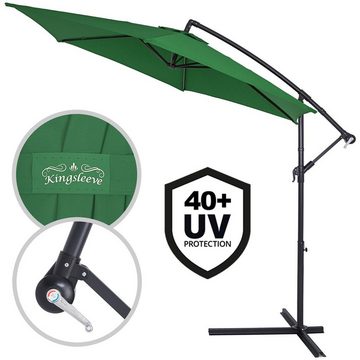 Kingsleeve Sonnenschirm, 300 cm Individuell Neigbar Kippbar Wasserabweisend Windöffnung für stabilen Stand Ampelschirm Marktschirm Gartenschirm