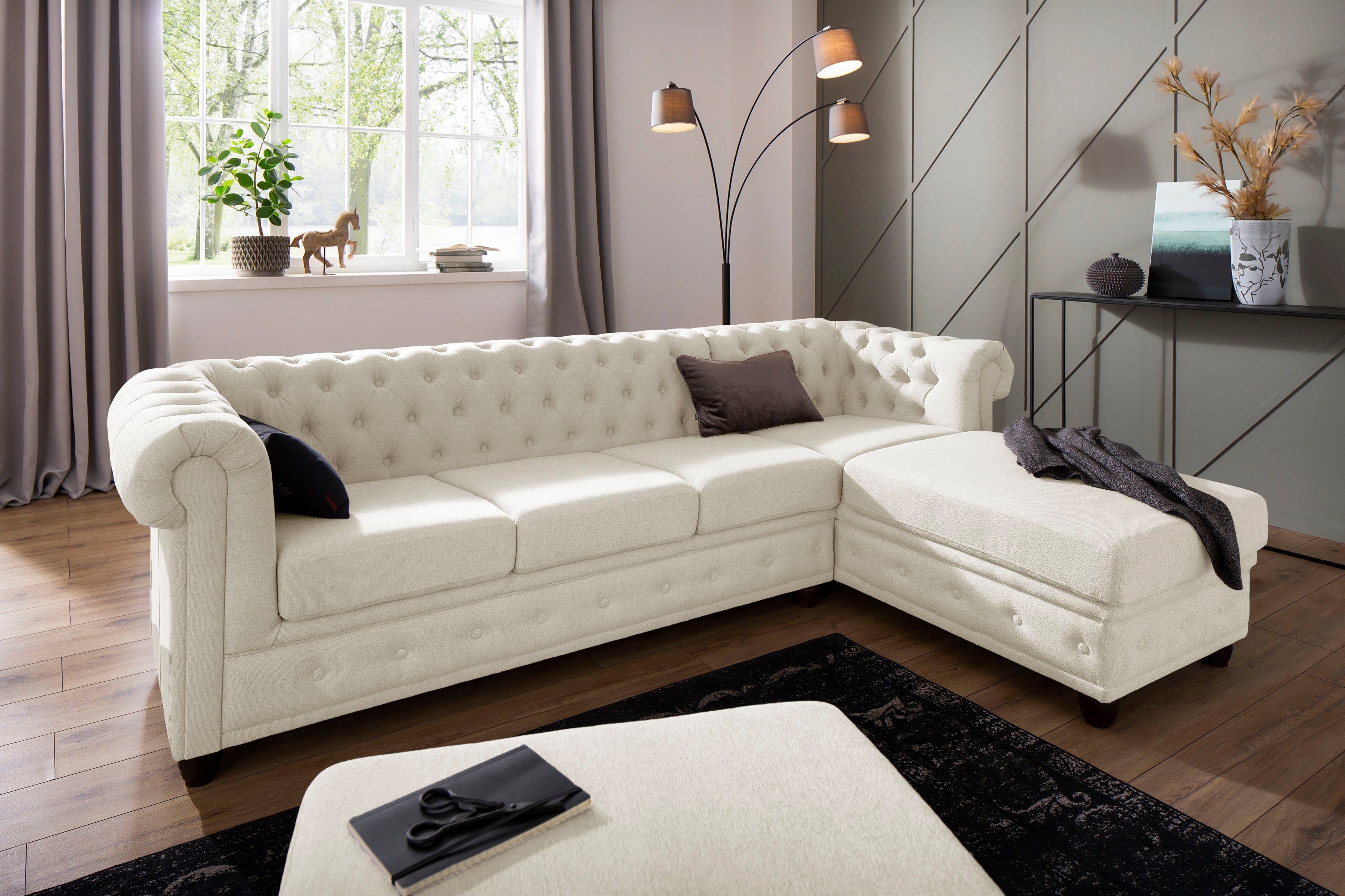 Home affaire Chesterfield-Sofa New Castle L-Form, günstig online kaufen