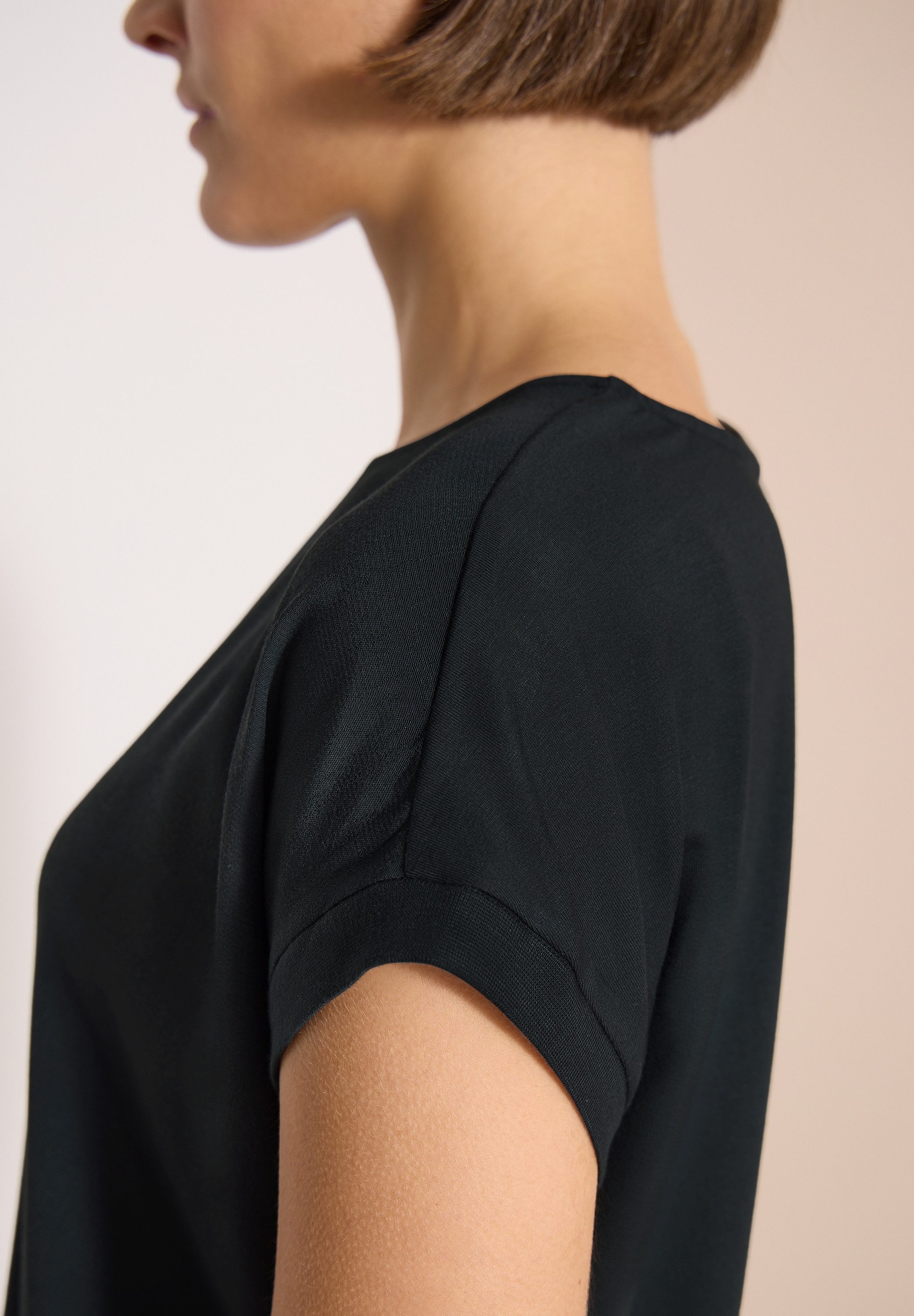 CECIL Kurzarmbluse Sommershirt mit Knotendetail