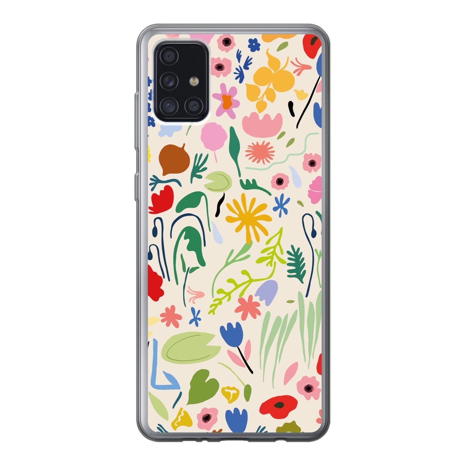MuchoWow Handyhülle für Samsung Galaxy A52 5G Blumen - Muster - Pflanzen, Smartphone-Bumper, Print, Handy Schutzhülle Dünn