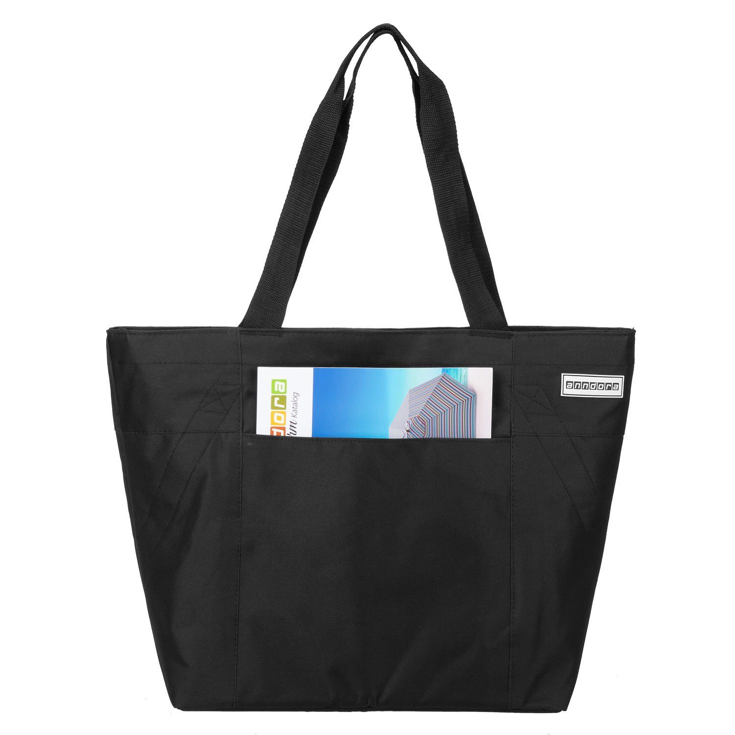 anndora Umhängetasche shopper 17 Liter Strandtasche, verstärkter Boden - Innentaschen mit Reißverschluss - wasserabweisend