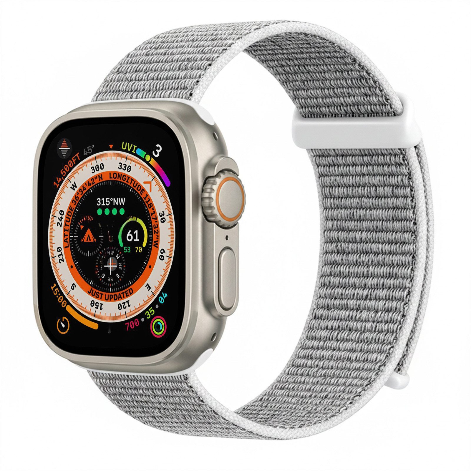Tec-Expert Smartwatch-Armband für Apple Watch Ultra 3 49 mm Armband Ersatz Wechsel Band, Nylon Textil mit Klettverschluss, stufenlos Verstellbar, atmungsaktiv