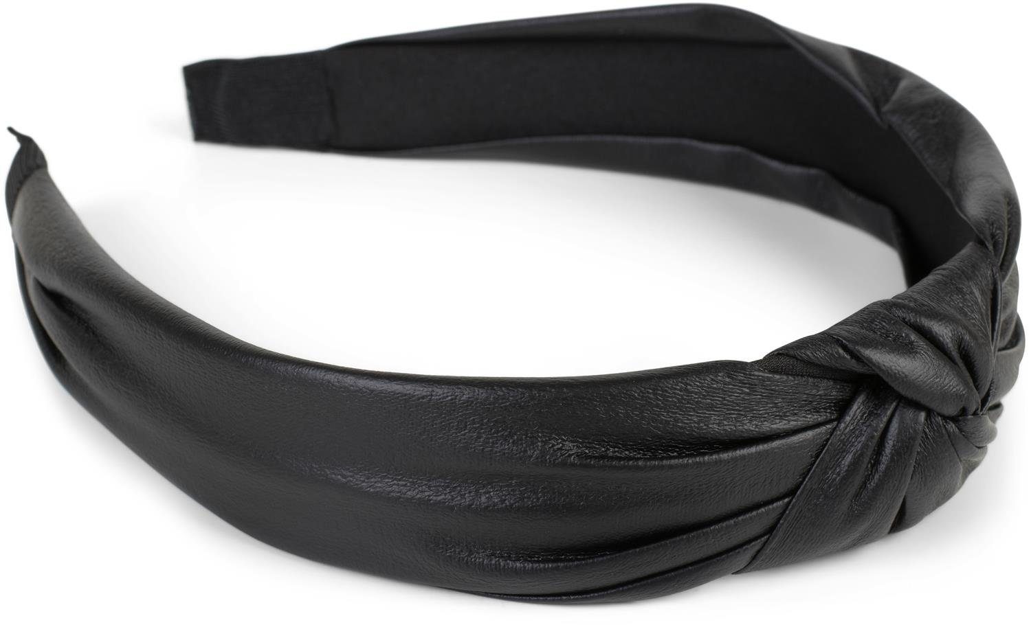 styleBREAKER Haarband, 1-tlg., Haarreif Kunstleder Optik mit Knoten